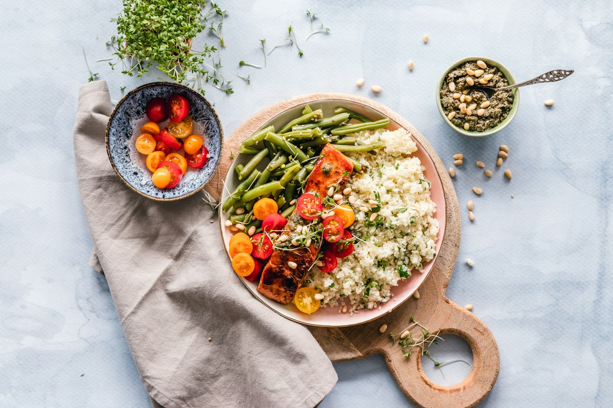 Healthy breakfast with oats, berries and nuts